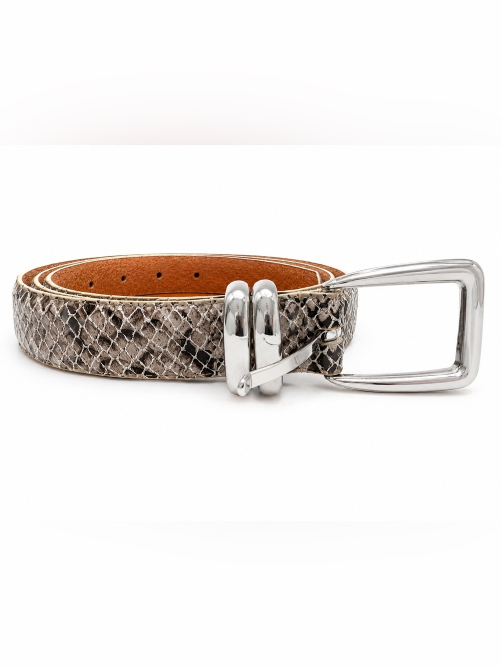 Nordstrom Katie Snakeskin Embossed Belt XL 51” Leather Lined